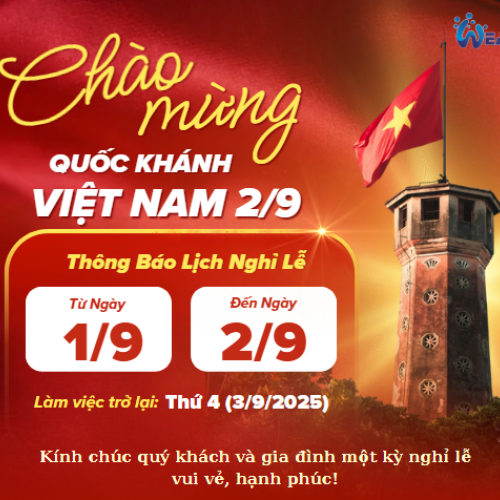 THÔNG BÁO LỊCH NGHỈ LỄ QUỐC KHÁNH 2/9